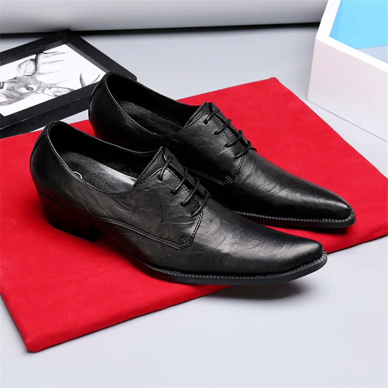 Zapatos Hombre Vestir Mens Dress Shoes Pointed Toe Lace Up Shoes Genuine Leather Oxford Breathable Shoes Formal Wedding Shoes