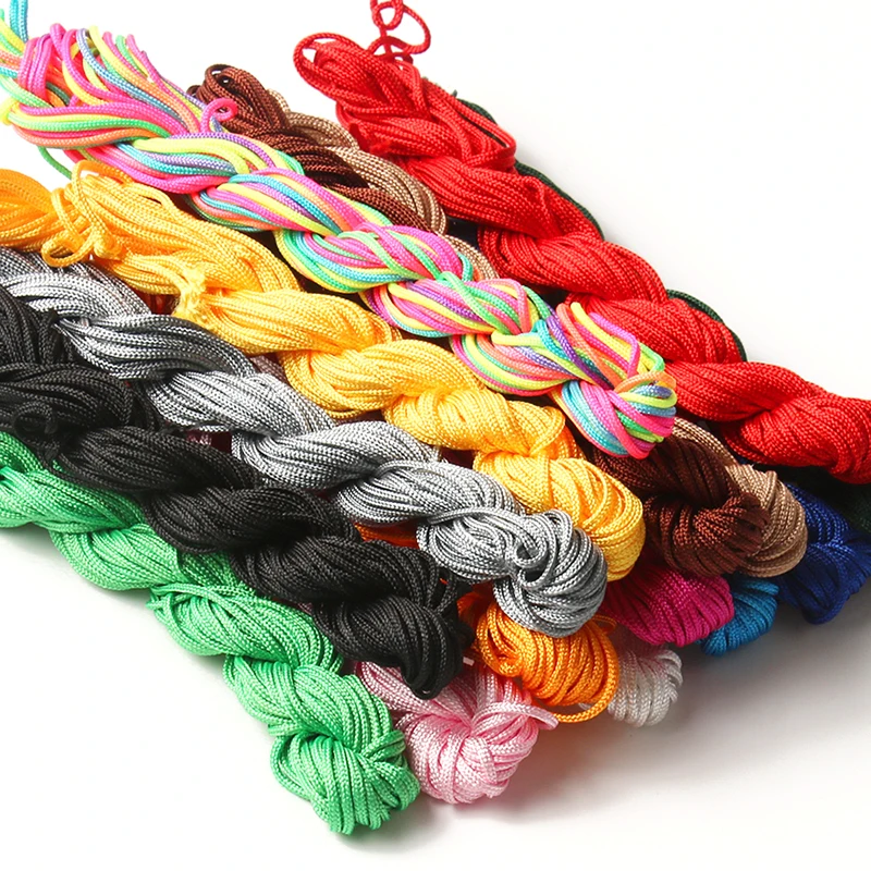 15 Colors Nylon Cord Thread Chinese Knot Macrame Rattai Braided String DIY for Jewelry Making Bracelet&Necklace 22M