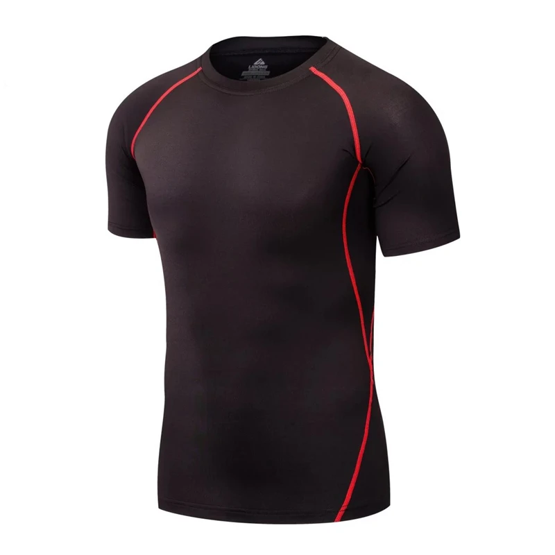 

High Quality Men Tight Tops Compression Sport Shirt Male Running Workout Gym Quick-Drying Short Sleeve Tshirt