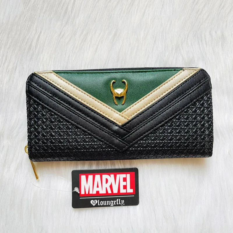 Disney Marvel PU Wallet Loki Super Hero Zipper Long Wallet Girl Children Coin Purse Women Clutch Birthday Gifts