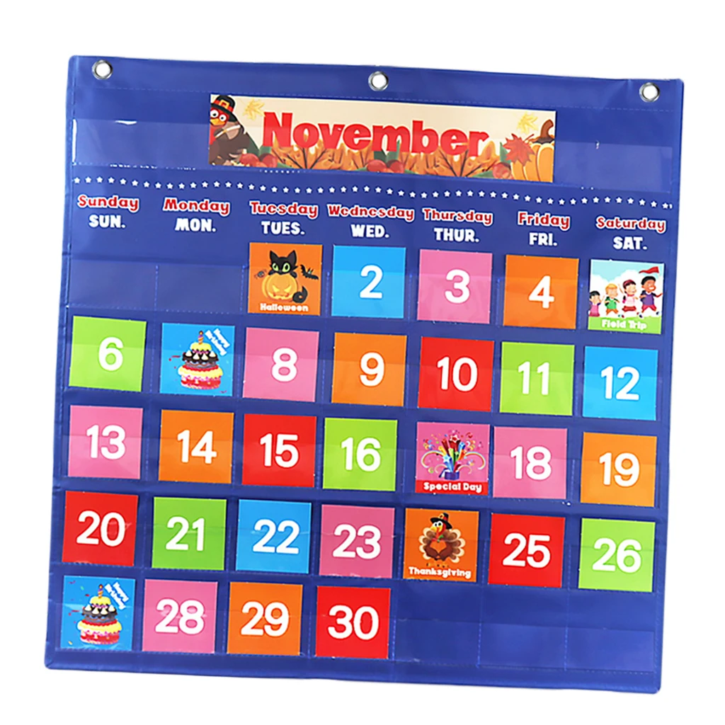 Lernen Kalender Tasche Diagramm Dargestellt Karten Tag Woche Monatliche Diagramm Wand Hängen für Kinder Pädagogisches Klassenzimmer Liefert