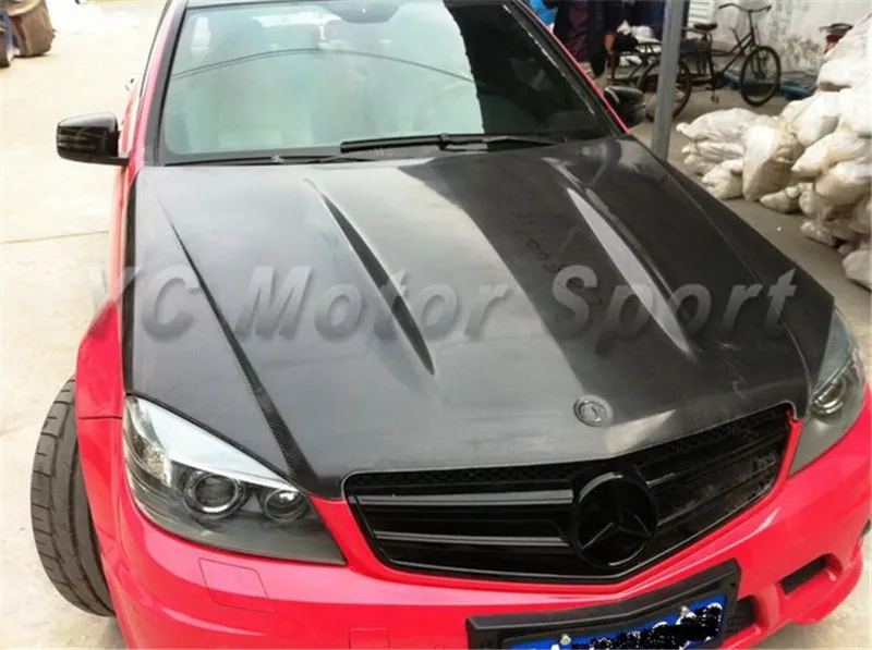 

Car Accessories Carbon Fiber OEM Style Hood Bonnet Fit For 2008-2011 MB W204 C63 AMG Sedan Hood Cover