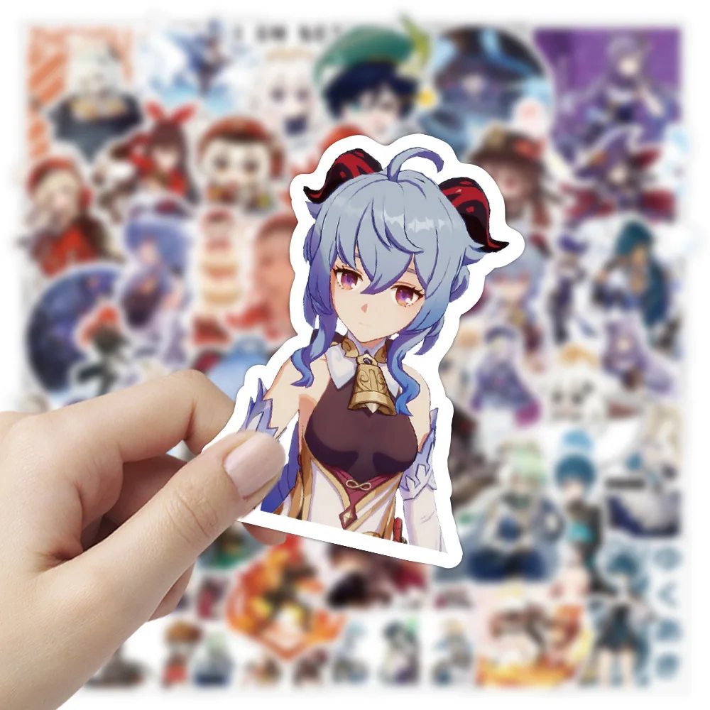 10/30/50PCS Anime Game Genshin Impact Stickers Graffiti Laptop Luggage Skateboard Guitar Morax Eula Klee Sticker Toys Wholesale