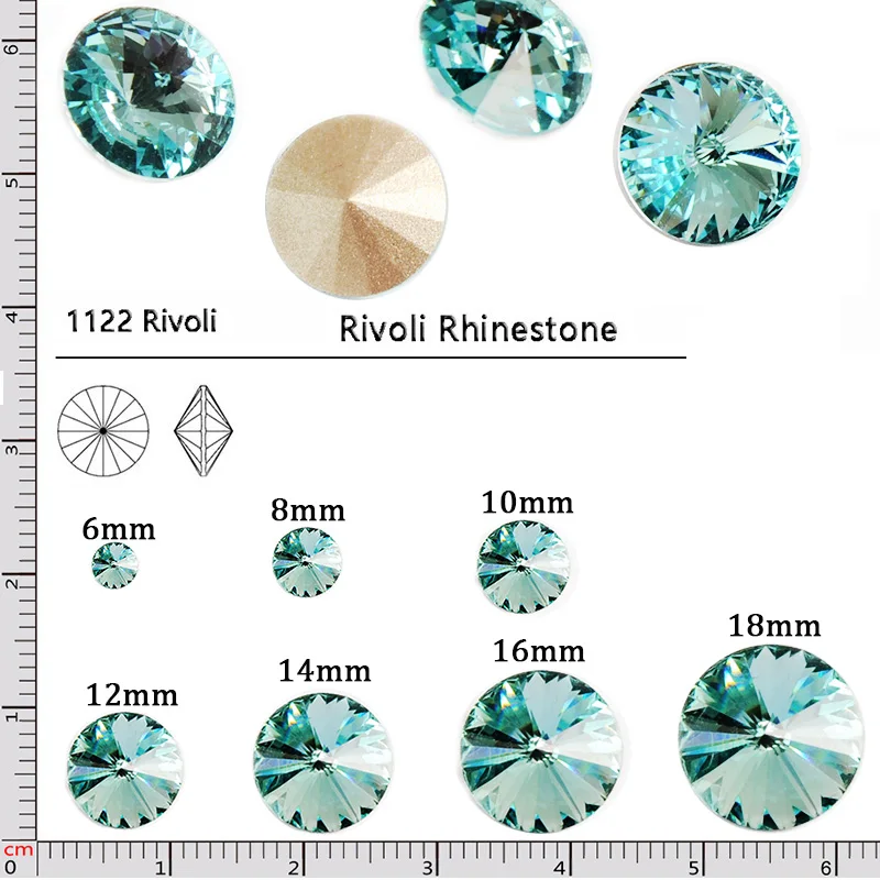 YANRUO 1122 Aquamarine Top Fancy Rhinestone Nail On Rhinestones Bling Stones Crystals Appliques For Nails Art Garment Decoration