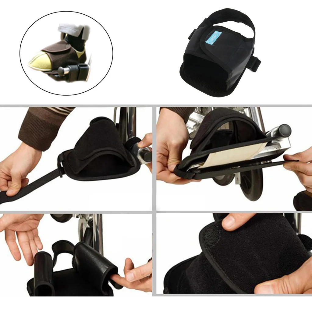 1 Piece Breathable Wheelchair Safety Restraint Shoes Footstrap Cushion Pedal Clip