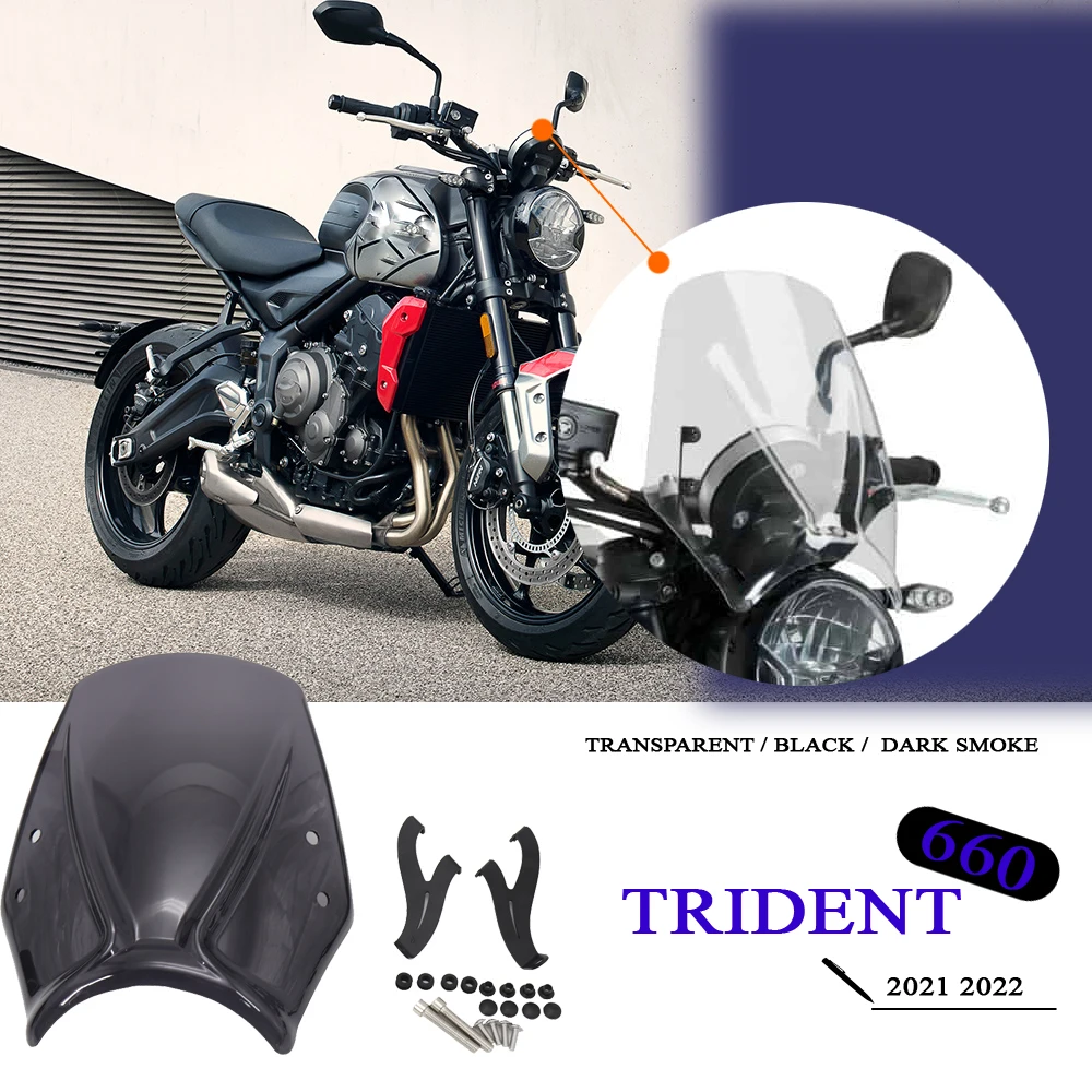 

2021 2022 NEW Motorcycle Windscreen Accessories Windshield Baffle Air Wind Deflectors For TRIDENT Trident 660