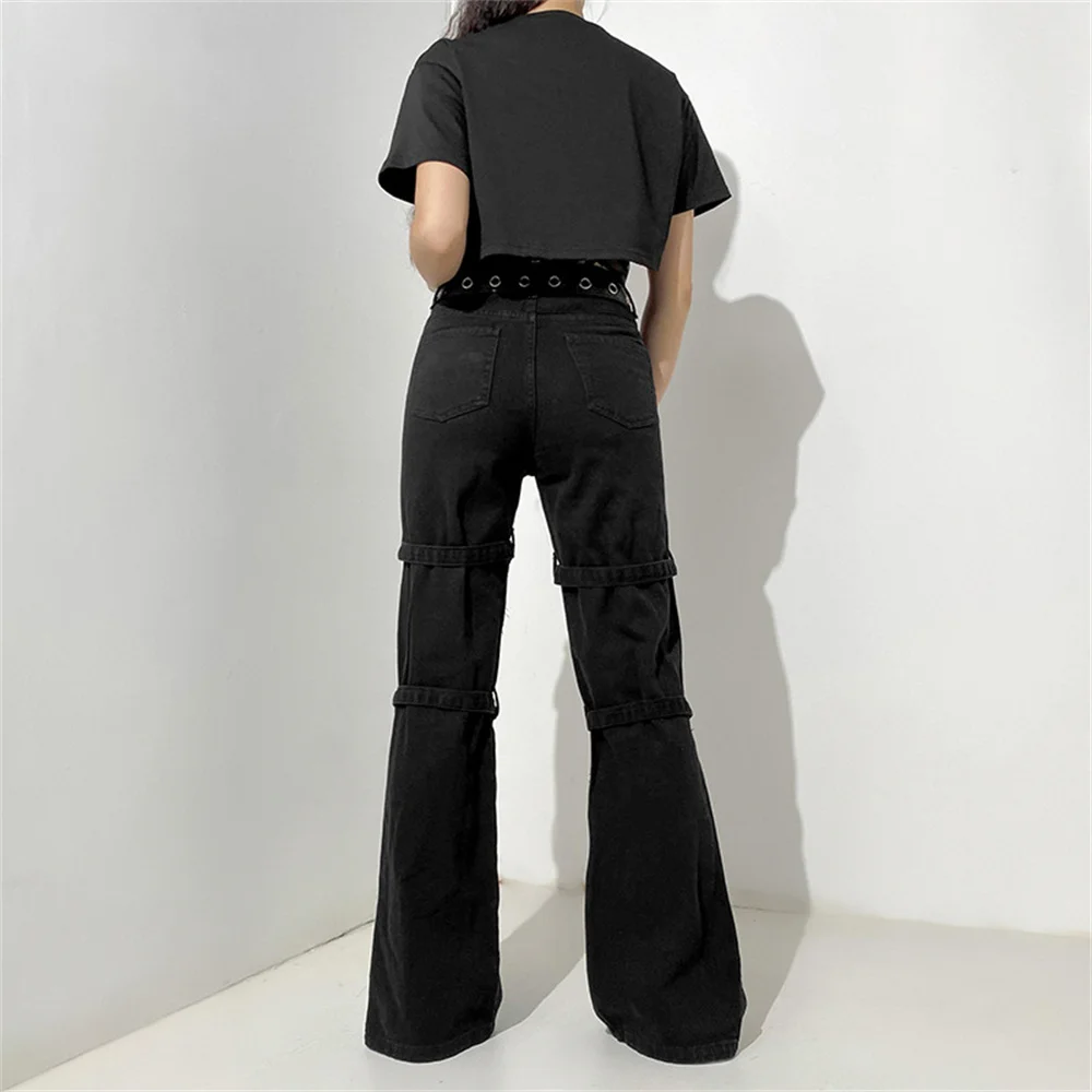 Gothic Emo Alt Cargo Pants Techwear Hippie Baggy Jeans Mom Goth Punk Black Denim Trousers Cyber Y2k Pants Academic Dark Clothes