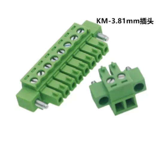 5sets 15EDGRHM 3.81mm 2-12p double flange plug-in terminal with flange 2EDG double row ear socket with plug
