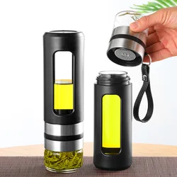 Travel Tea Infuser Glass Water Bottle Tumbler Accessories Teapot Infusion Portable  Glass Cups Kitchen Accessories Filter