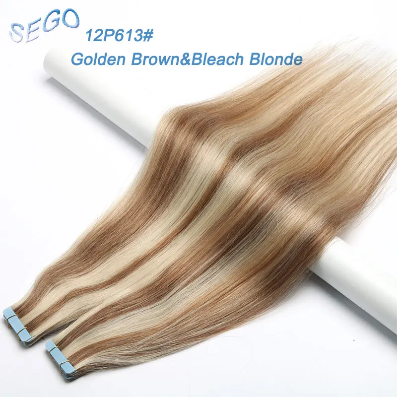 SEGO 2,5 g/Stück, gerade Tape-In-Haarverlängerungen, Echthaar, Skin Weft Tape Hair, nahtlos, unsichtbar, doppelseitiges Klebeband, 20 Stück – Detail 13