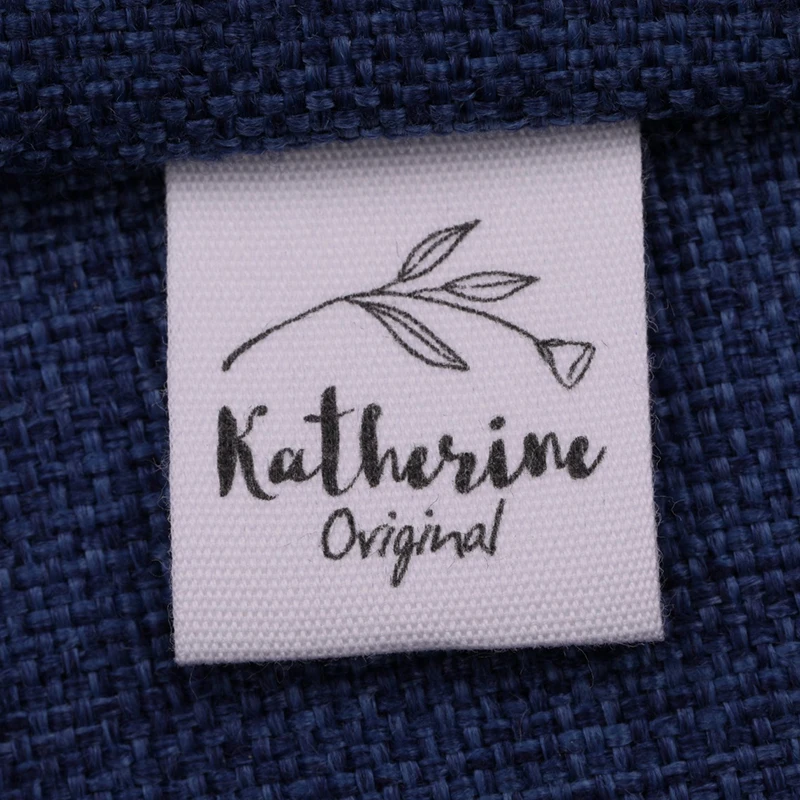 200 pcs Custom Clothing Labels - Personalized Brand Organic Cotton Ribbon Labels 25mmx70mm Logo or Text Sewing DIY Labels