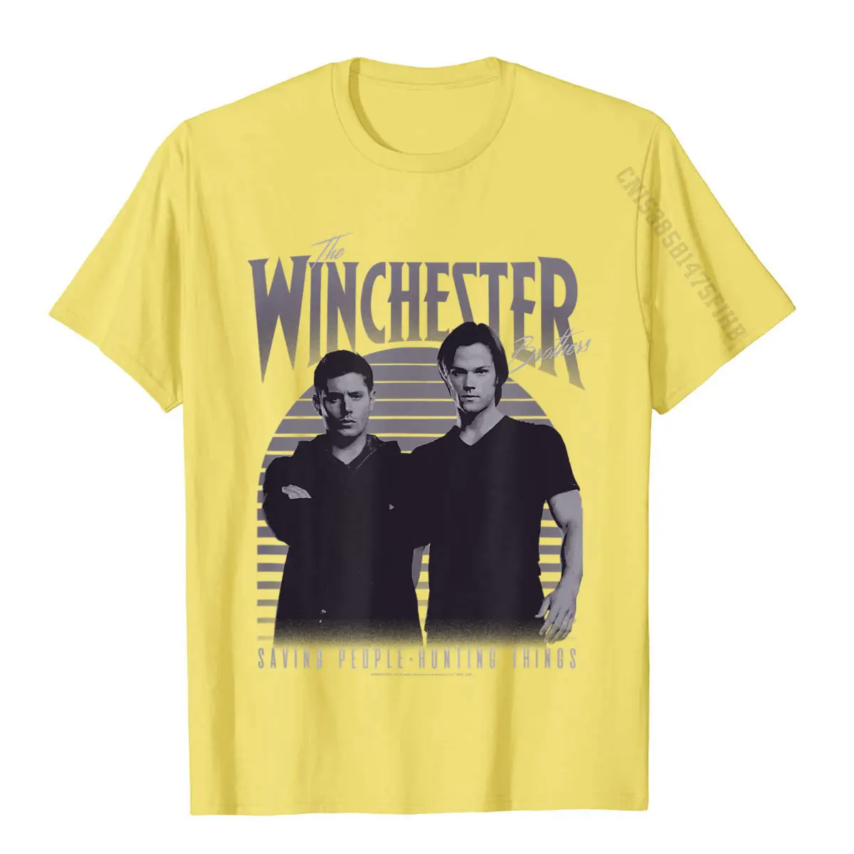 Supernatural The Winchester Brothers Vintage T-Shirt Top T-Shirts Discount Print Cotton Men Tops Shirt Crazy