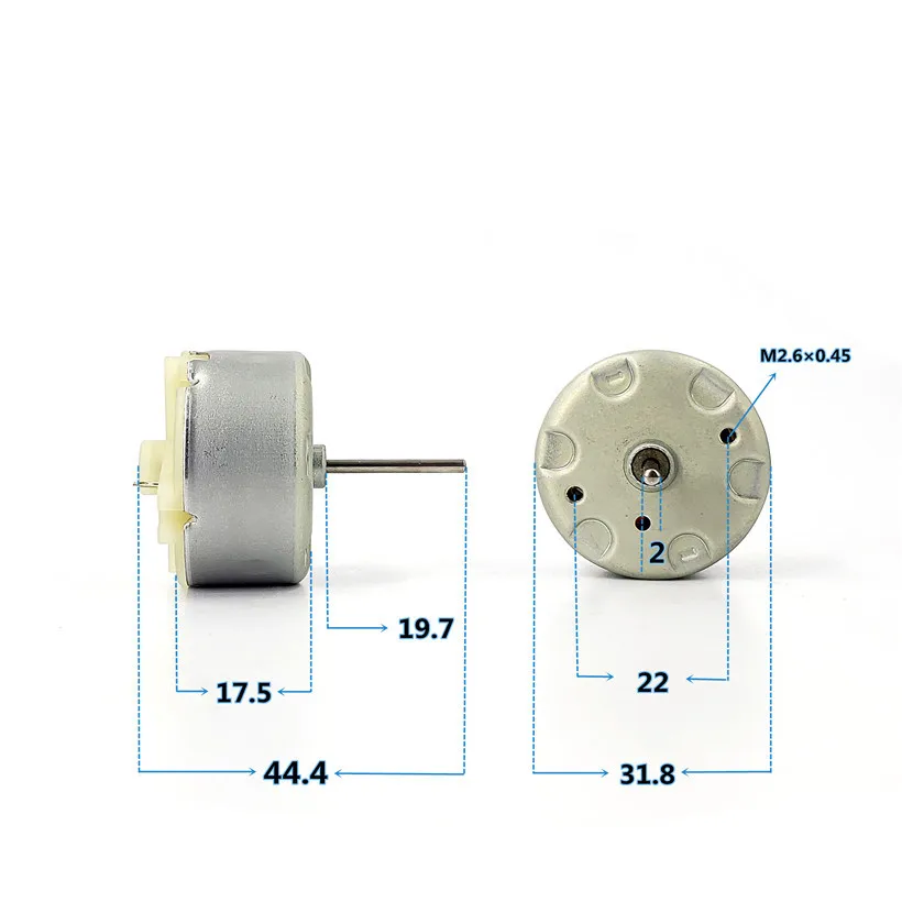 Mabuchi  RF-500TB-12560 Electric Motor DC 12V 5500RPM  20mm Long Shaft Spindle Mini Round 32mm Motor