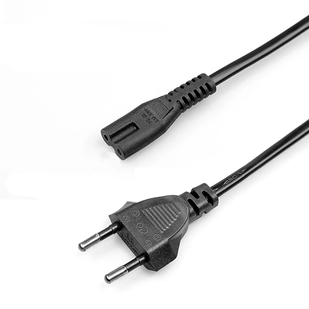 2-Prong Pin AC EU US Power Supply Cable Cord High Quality Lead Wire 2-Pin Power Cable For Desktop Laptop Electric Fans