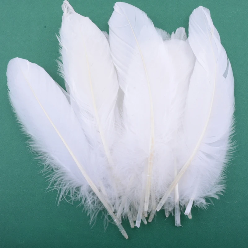 Plume d'oie naturelle colorée 15-20cm, 50 pièces/lot, pour carnaval, costume de fête, masque, sauna, décoration de mariage