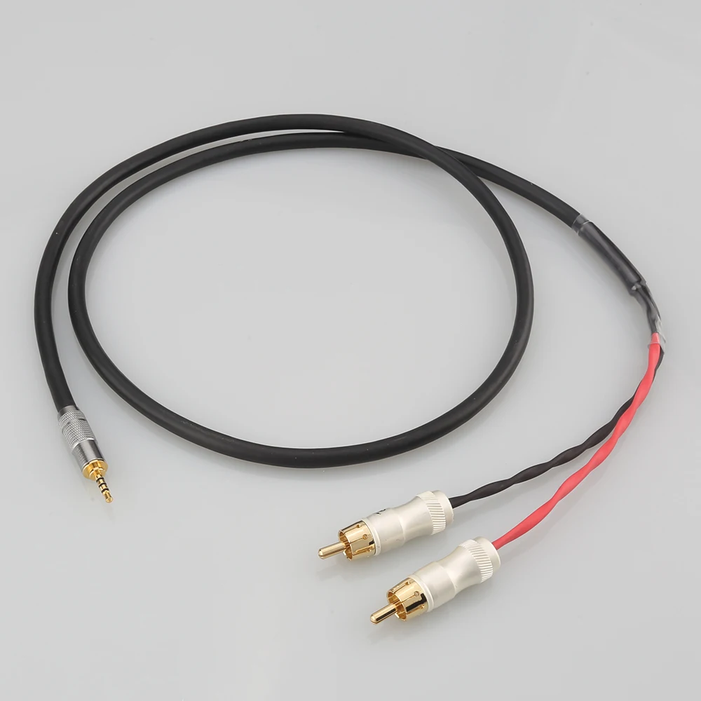 HIFI 2.5/3.5/4.4mm wyważone męski na męski na 2 RCA Adapter Audio kabel 6.35mm XLR 7n-OCC pojedyncze Copperr kabel Audio