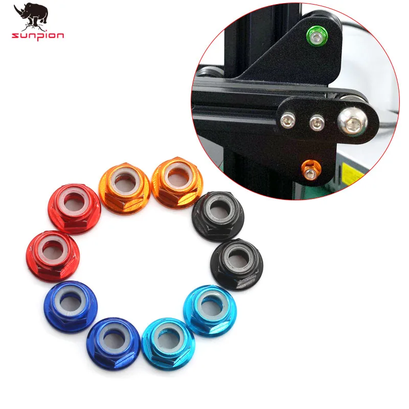 

10pcs M3/M4/M5 colourful Rivet Nuts Aluminum Nylon Insert Lock Nut Self-locking Nuts Locknuts Model Hex Nut 3D printer parts