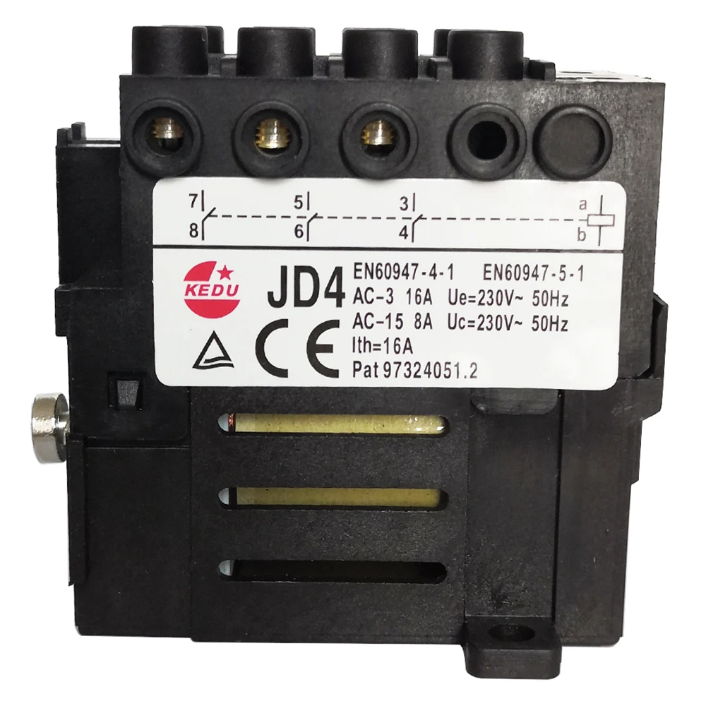 Imagem -03 - Kedu Jd4 Relé 230v 400v Nenhum 4no 10-terminalls 8-terminais
