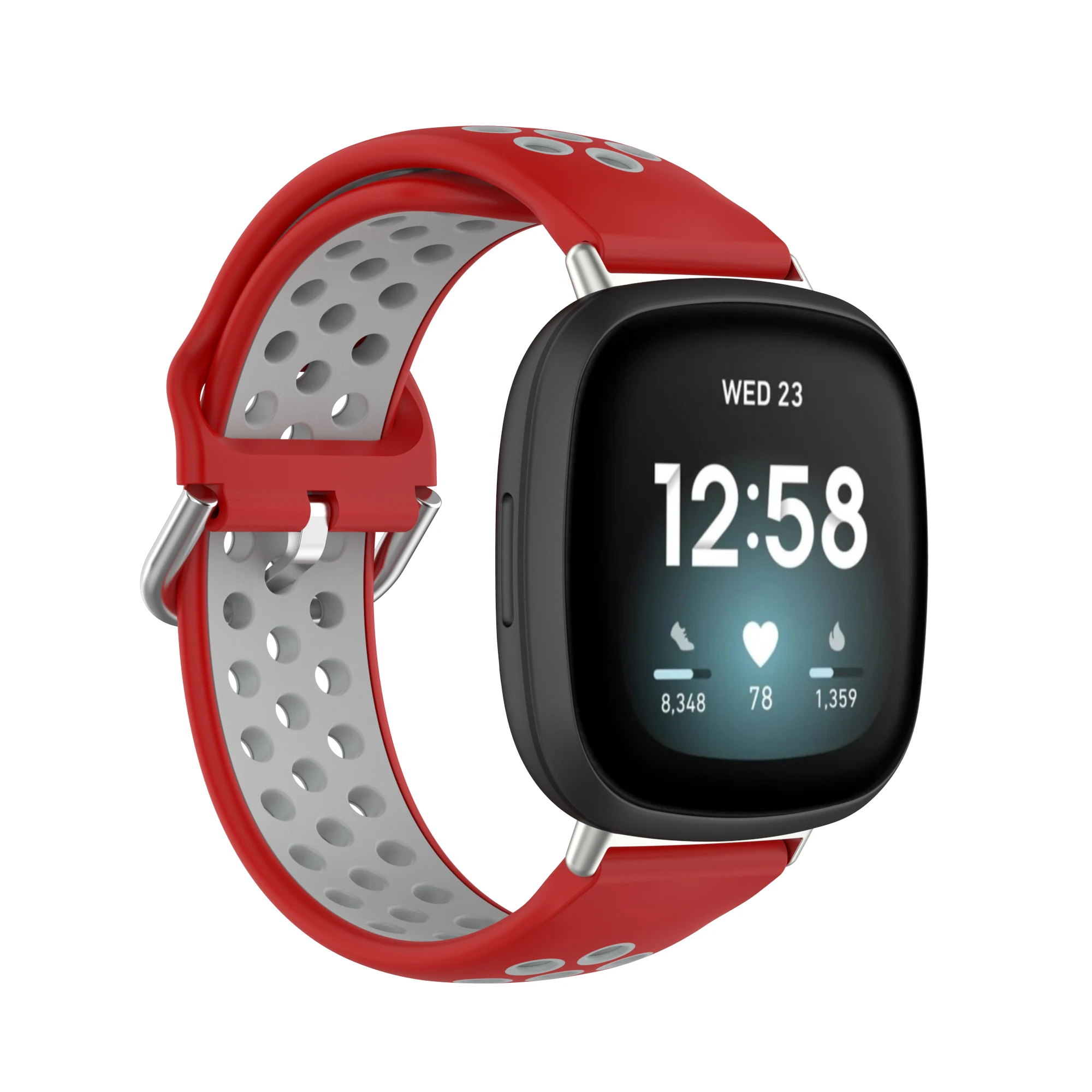 AKBNSTED Đôi Màu Mềm Dây Đeo Silicone Fitbit Versa 3/Cảm Giác Đồng Hồ Thông Minh Dây Đồng Hồ Có Thể Thay Thế Cho Vòng Đeo Sức Khỏe Fitbit Cảm Giác dây Đeo Tay