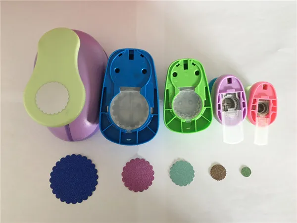 Free Ship 15mm-71mm Wave Circle Shaped craft punch Scrapbooking School Geometry Paper Cutter EVA foam Wave Round Hole Punches