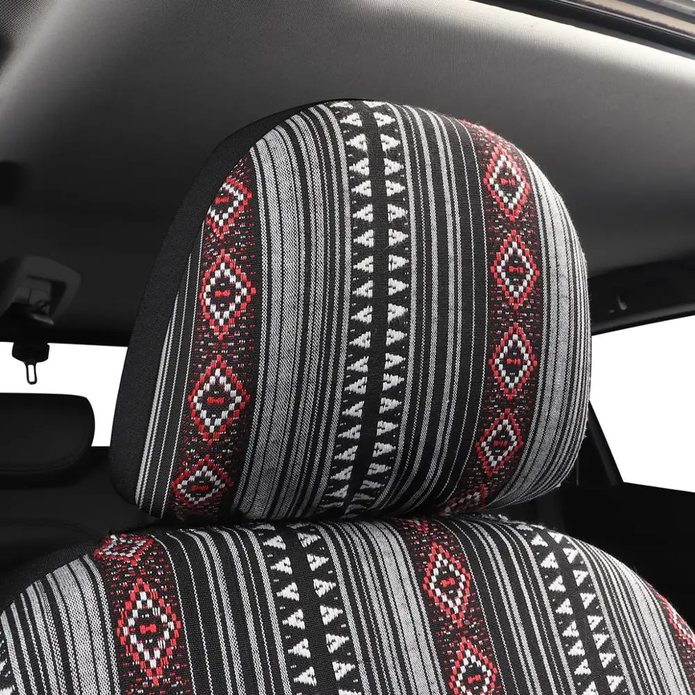 Baja Blanket Car Seat Covers Strips Boho Designs Universal Size Fit for Most Cars SUVs Trucks Vans Woven and Comfortable Fabric