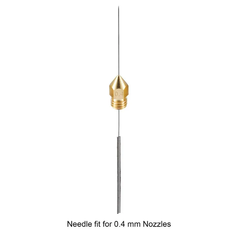 31 Buah/Set 0.4 Mm Mk8 Nozzle + 10 Paket 0.4 Mm Jarum + 1 Buah Pinset Tool Kit Baja Nirkarat Nozzler Cleaner untuk MK8 Makerbot