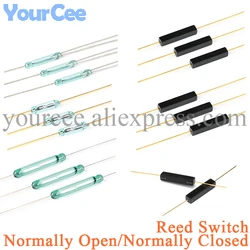 10pcs Reed Switch Magnetic Switch Normally Open Normally Closed NO NC Magnetic Conversion Sensor Induction Switch 4*28MM 1.8*10