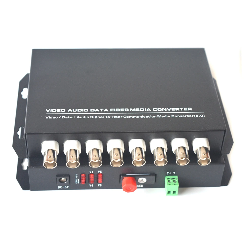 

8 Channels Video over Fiber Optic Media Converters for Camera Surveillance Transmitter and Receiver Single Mode and Multimode