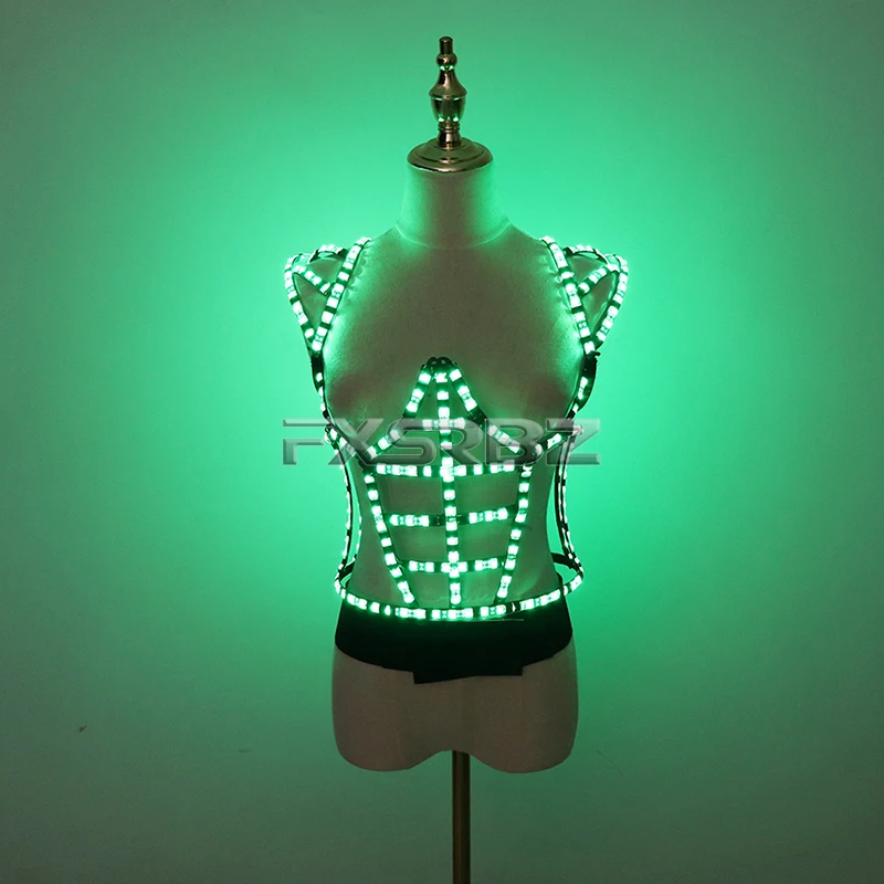 LED Cage Costume Perspective Light Luminous Clothing LED Hollowed-Out Ballet Dress DJ Singer Bar Nightclub Dance Clothes