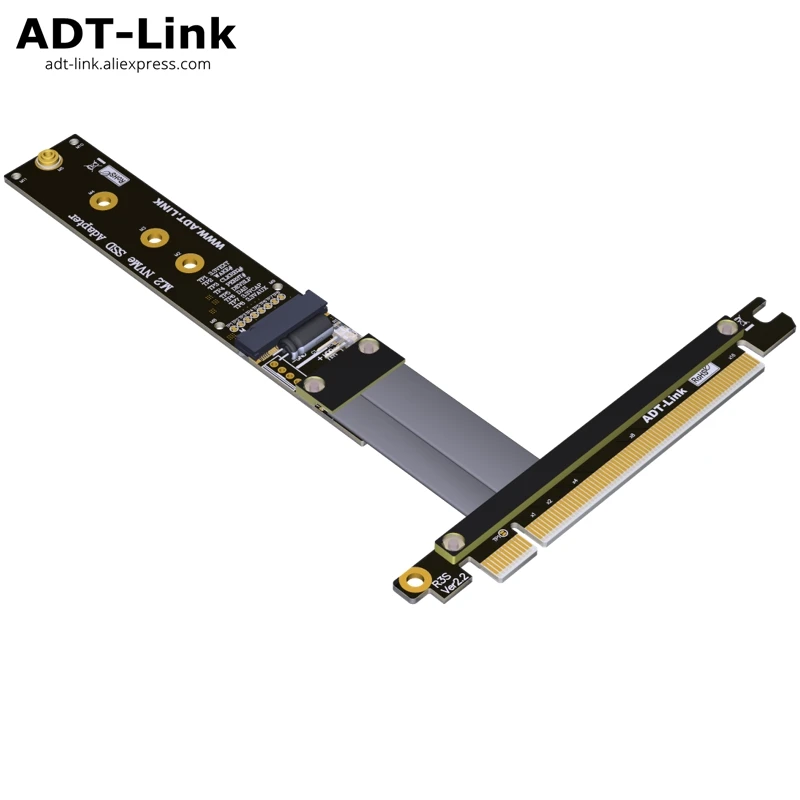 

PCIe 4x extension line Cable M. 2 NVMe SSD transfer card supports pci-e3.0x16 to x4 32G/bps pci express ADT-LINK