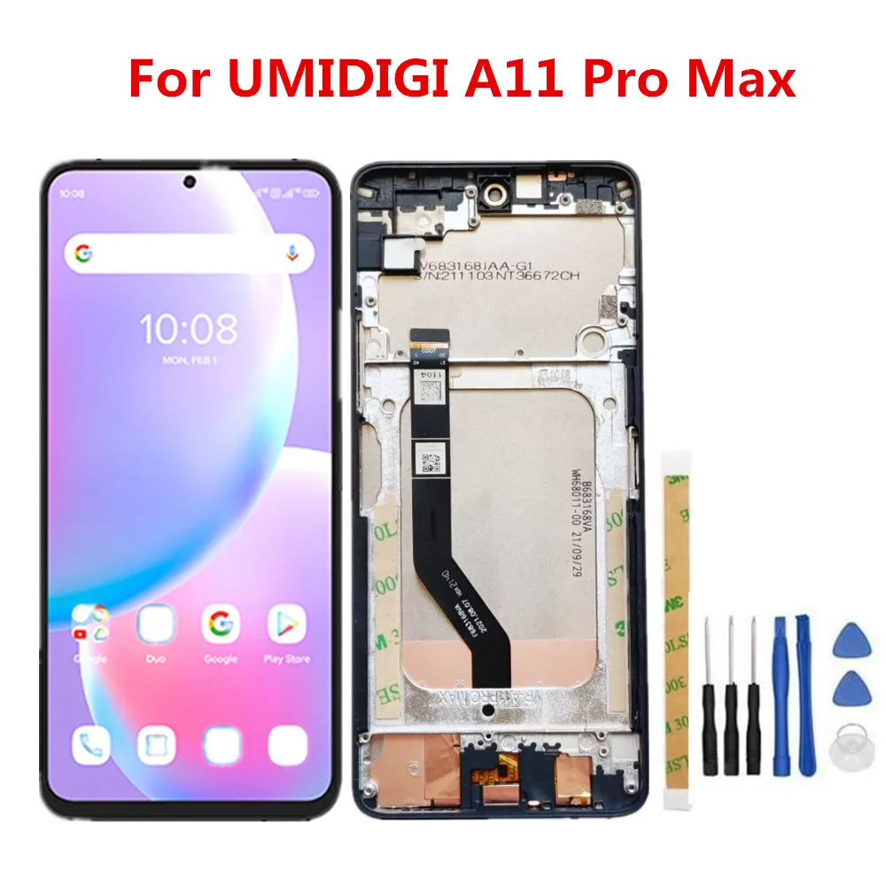 New Original For UMIDIGI A11 Pro Max 6.8\'\' Cell Phone LCD Display Screen Digitizer Assembly With Frame Touch Panel Glass Repair