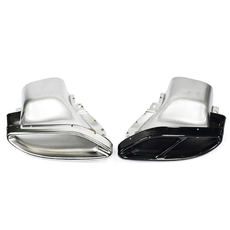 اكسسوارات السيارات خمار ماسورة العادم تلميح لمرسيدس بنز W212 W205 C180 C200 C260 GLC GLE الفولاذ الذيل الحلق الخلفي الفوهات #2