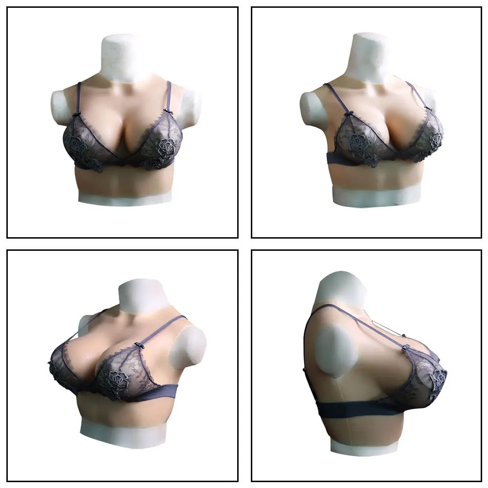 Realistic Fake Boobs Plate Artificial Silicone Breast Form Bodysuit For Crossdressing Cosplay Shemale Transgender Transvestism