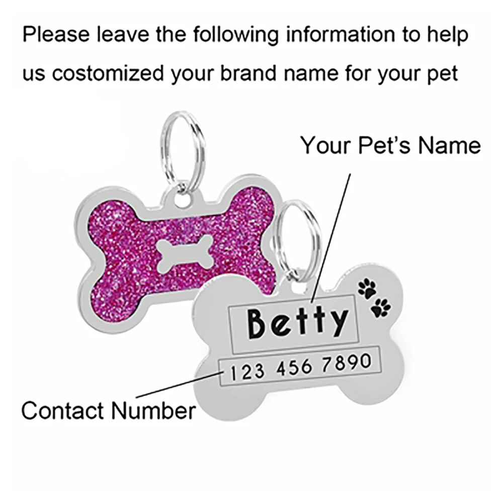 Personalized Dog Tags Pet ID Tag Engraved Name Tag for Dogs Cat Puppy Pets ID Name Collar Dog Nameplate Pet Accessories Bulldog