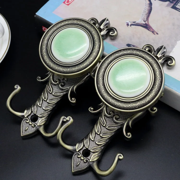 2 pcs Luxury ceramic curtain hook wall hook clothes hook curtain strap hook stainless curtain wall hook wall hook