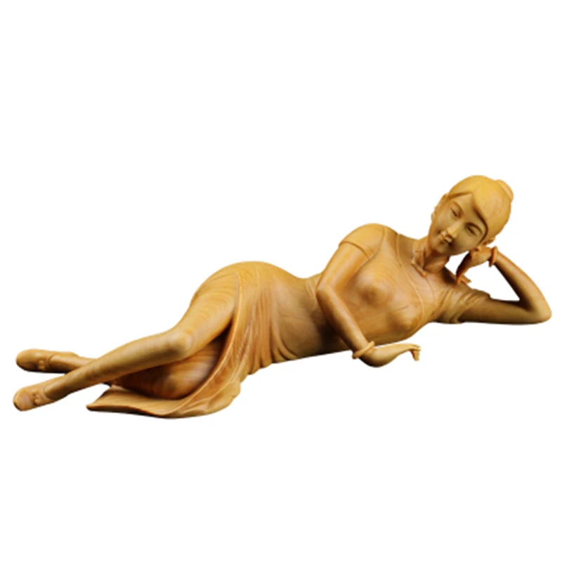 Wooden Classical Beauty Girl Statue, A Perfect Fusion of Chinese Traditional Artistry and Contemporary Home Decoration