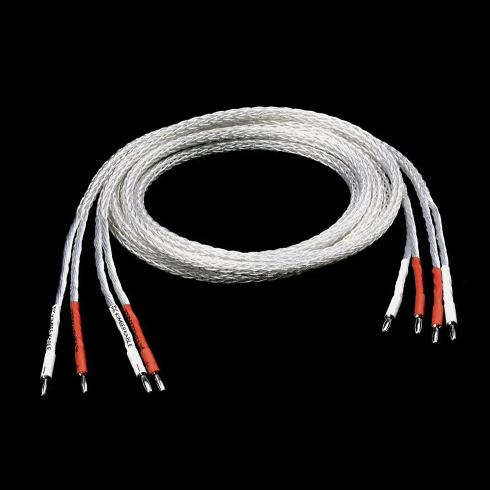 Colleimage Hifi Silver 8AG 8N Speaker Cable OCC Hifi Speaker Cable Hi-end Speaker Wire for Amplifier and CD