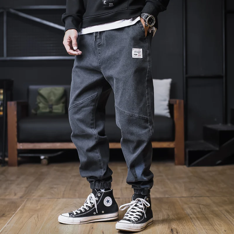 

Jeans Men Loose Joggers Streetwear Harem Jeans Cargo Pants Ankle-Length Denim Trousers Plus Size baggy jeans