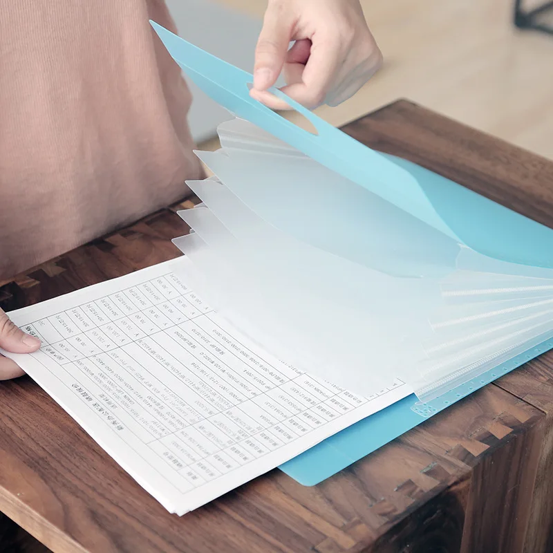 2PCS A4 Storage Bag Portable File Bag PP File Folder Material Bag Test Roll Clamp Organ Bag Multilayer File Package