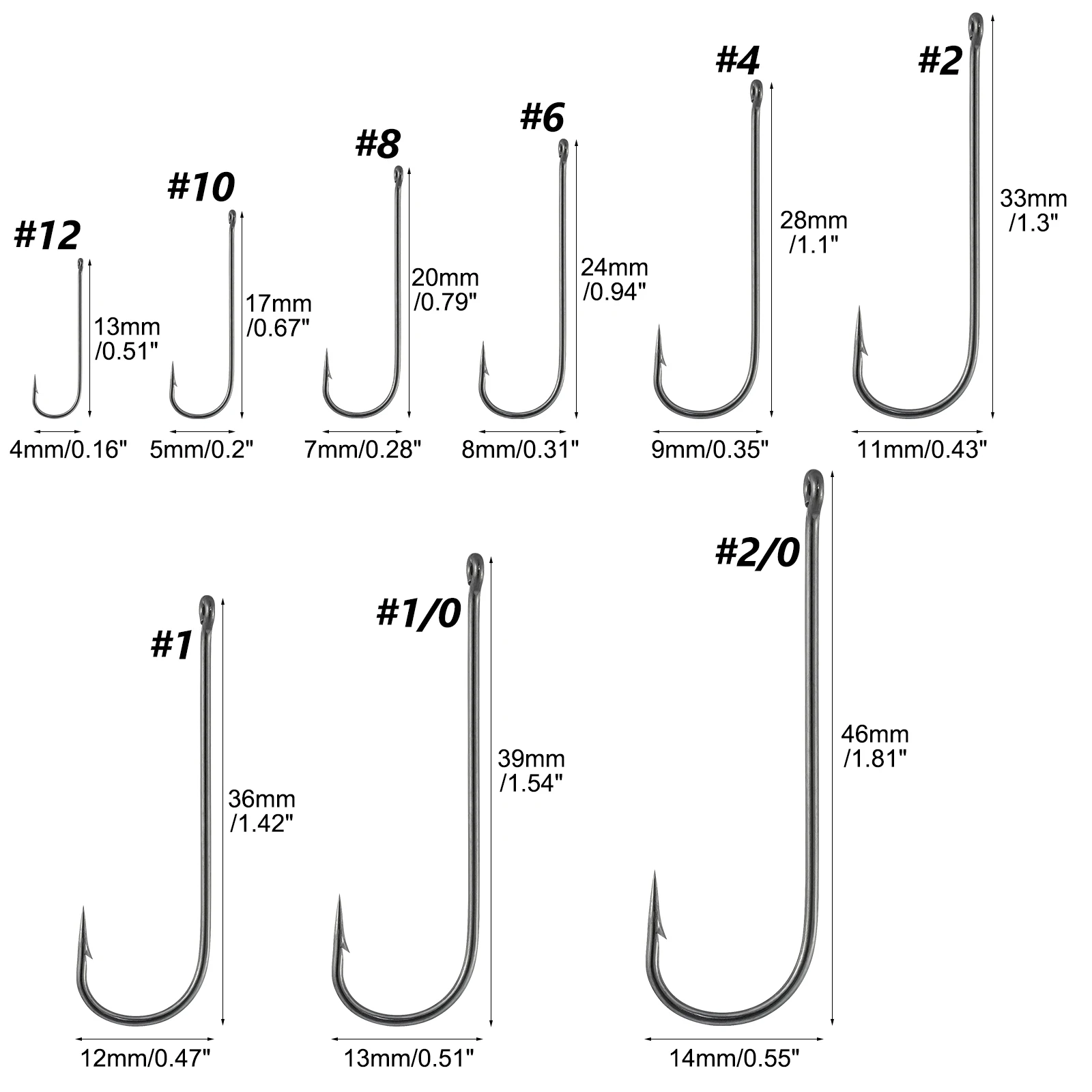 30/50pcs Aberdeen Hooks Offset Hook Long Shank Fishing Hooks High Carbon Steel Freshwater Live Bait Fishing Trout Bass Catfish