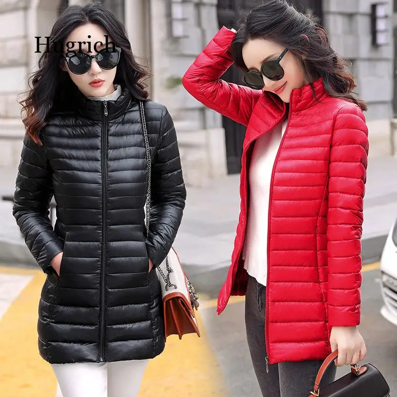 Autumn Winter Women Basic Coat Female Slim Cotton Coats Casual Female Medium-Long Jackets