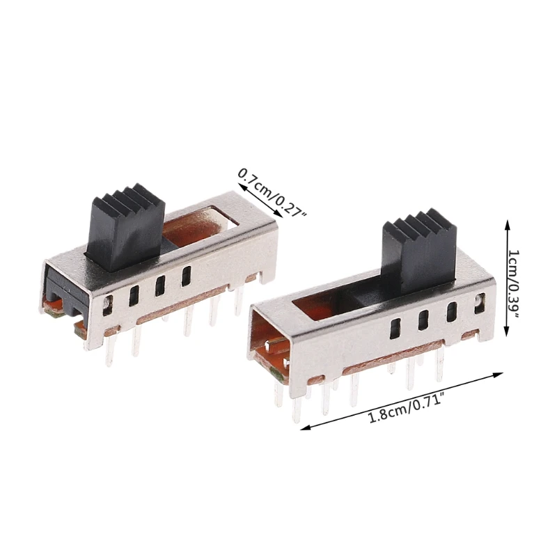 10Pcs SS24E01-G5 Slide Switches Vertical 0.5A 10 Pin 4 Position Toggle 2023