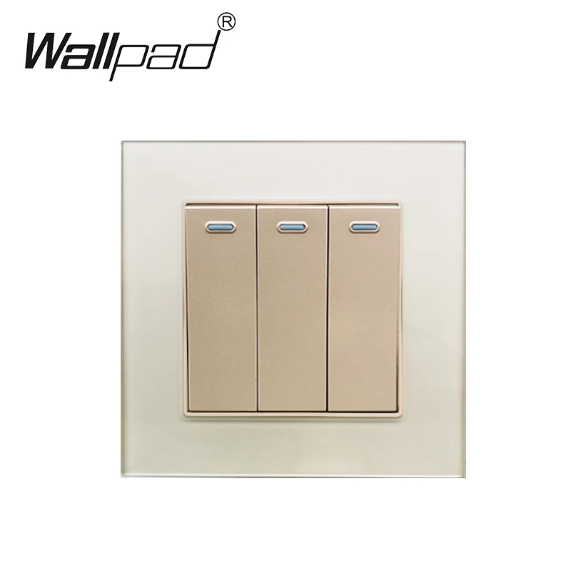 

3 Gang Reset Switch Wallpad Doorbell Pulse Switch Momentary Push Button Wall Light Switch 16A