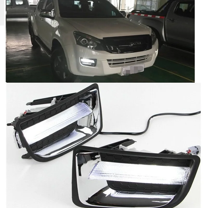 

Auto Exterior Led Lights Fit For Isuzu D-max Dmax 2012 2013 2014 2015 Led DRL Daytime Running lights Fog Lamps Lights Assembly