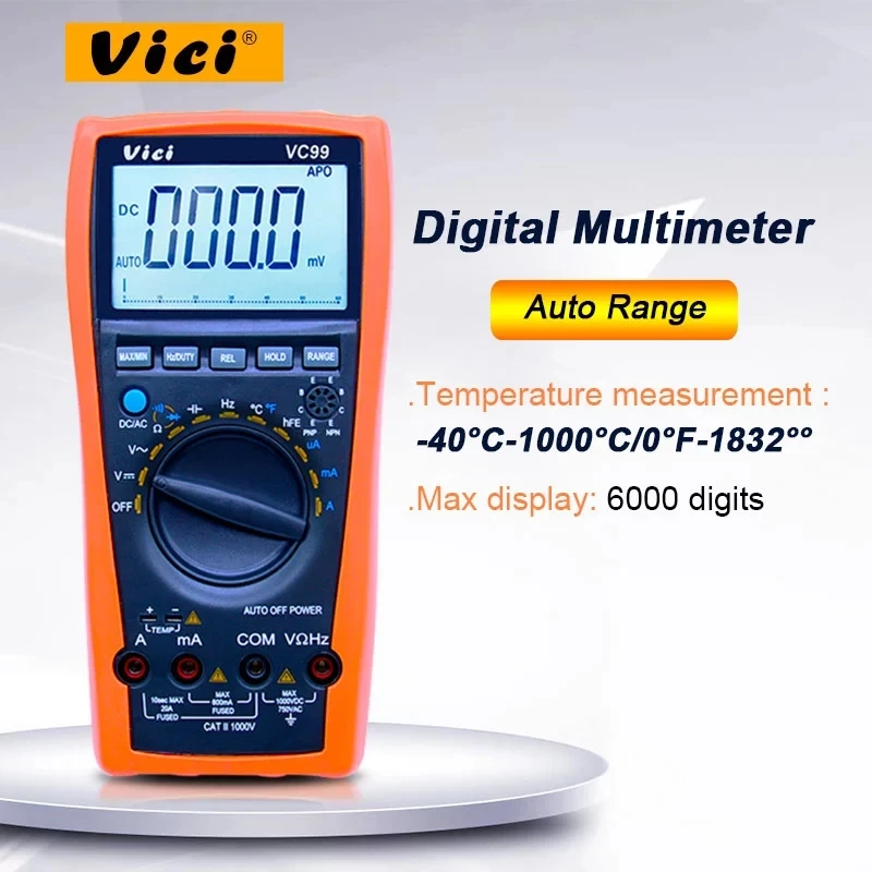 VICI VC99 3 6/7 Auto-range Digital Multimeter DC AC voltage current Resistance Capacitance Meter Tester Ammeter Voltmeter