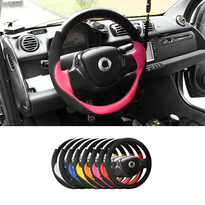 Car 38cm Hand Sewn Steering Wheel Protective Cover For Mercedes Smart 451 Fortwo Car Accessories Interior Styling Decoration