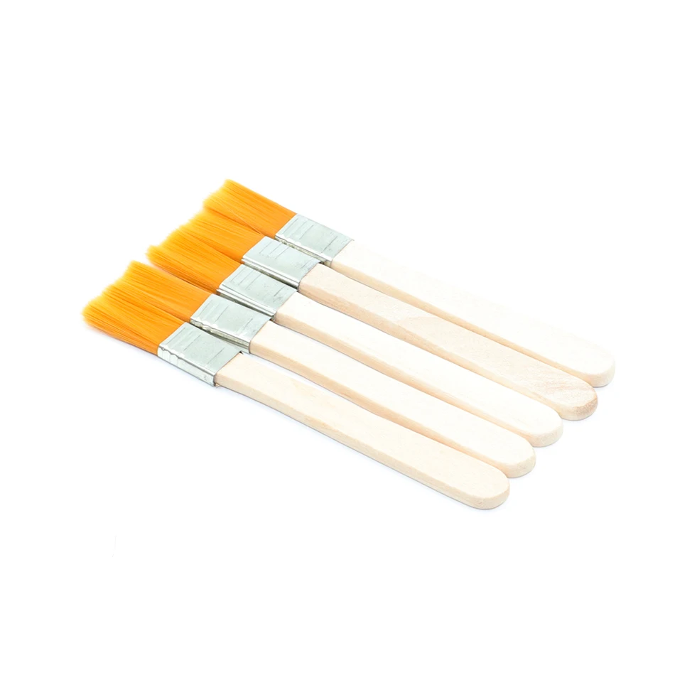 5pcs solder paste brush, BGA ball planting brush, computer keyboard dust removal, barbecue, painting brush with wooden handle