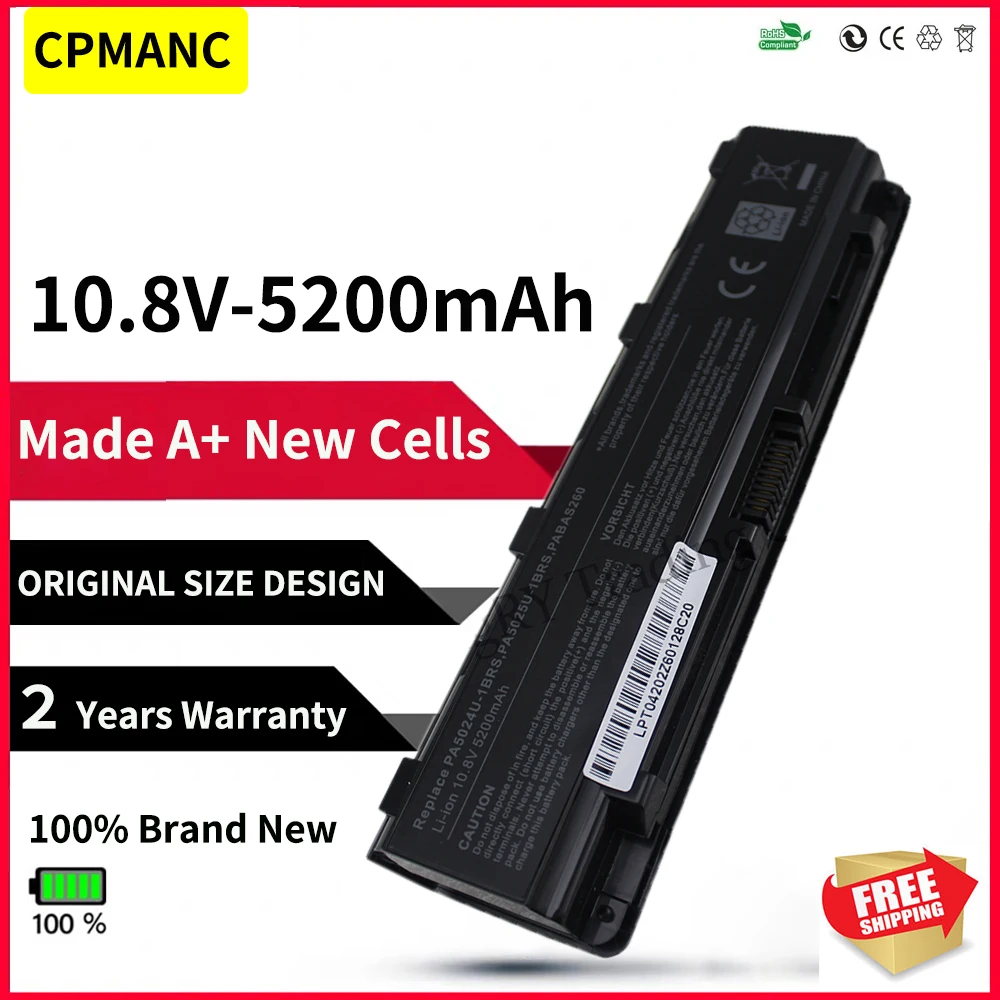 CPMANC battery for Toshiba C805 C805D C840 C840D C845 C845D C850 C850D battery C855 C855D C870 C870D C875D PA5024 laptop battery