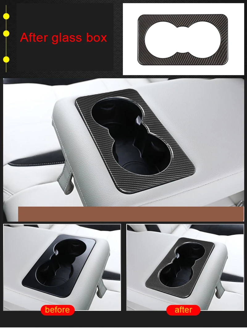 

For Land Rover Range Rover Velar carbon fiber Rear cup holder trim 1pc
