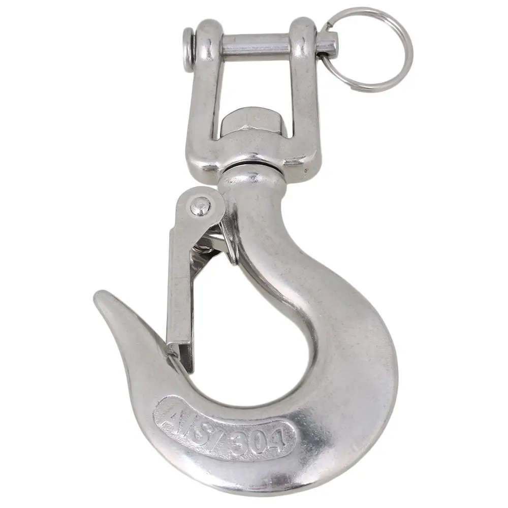 Silver 304 Stainless Steel American Type Trigger Clevis Swivel-Eye Lifting Snap Tone Hook with 350KG Loading Capacity